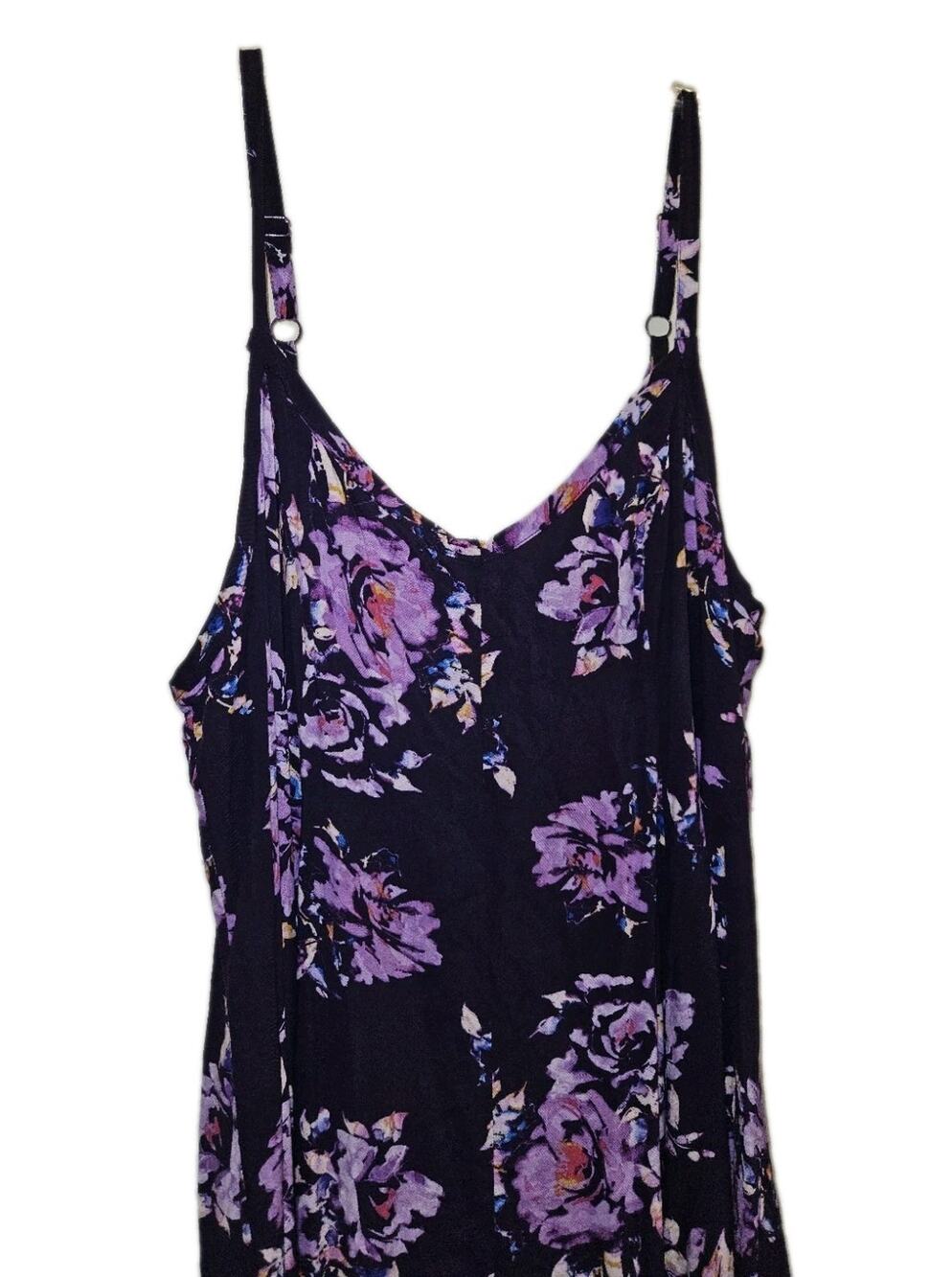 Purple Fuchsia Floral Spaghetti Strap Scoop Neck Summer Dress Torrid 2 Romance